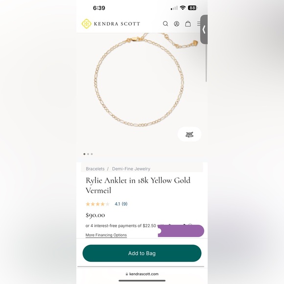 Kendra Scott Rylie Anklet - Picture 5 of 6